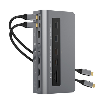 kaufen Dreifach-Display-USB-C-Docking-Station Dual-HDMI-Ein-Display-Port 4K 60Hz-Video-Splitter on-line-Fertigung