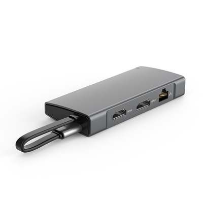 comprar Hub USB C de 9 portas com dados 10G e HDMI duplo 8K com adaptador multiportas para MacBook Pro Air fabricação em linha