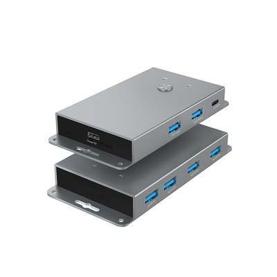 satın al USB 3.0 KVM Değiştiricisi 2x4 İki Bilgisayar İçin Dört USB A Periferik Paylaşım KVM Değiştiricisi Çevrimiçi üretim