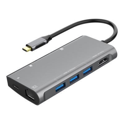 comprar 8 en 1 USB tipo C para el lector de tarjetas HDMI RJ45 USB HUB PD Adaptador de suministro de energía Fabricación en línea