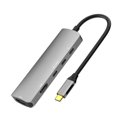 Buy 5 In 1 USB C To Dual HDMI Multi Monitor Adapter With USB C Data Port And Power Delivery online manufacture