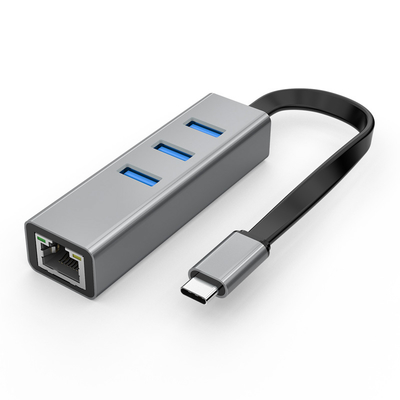 주문 Flexible USB C Cable Adding an Expansion Three USB A HUB And Gigabit Ethernet 온라인 제조
